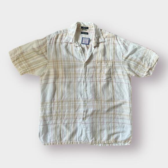 2000s‎ Nautica Linen Shirt - Picture 1 of 5